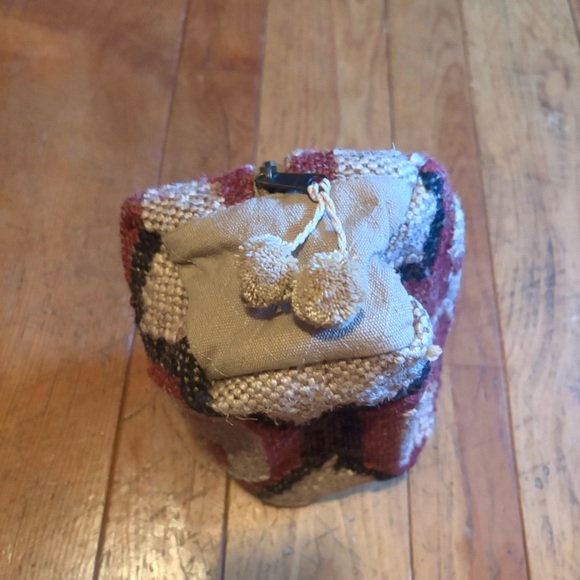 Lovestitch Woven boho Cosmetic Bag  - Red and Black with tassels - Picture 3 of 7